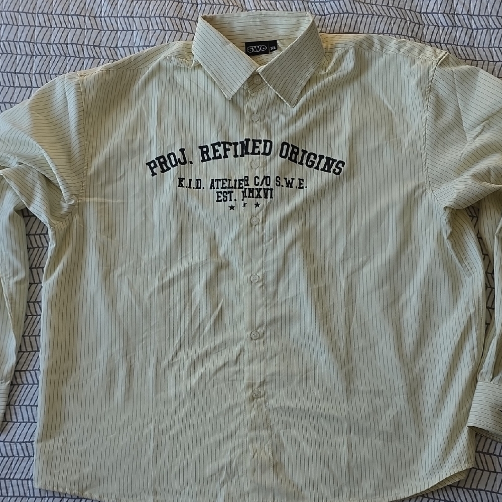 Men's Green Striped Shirt